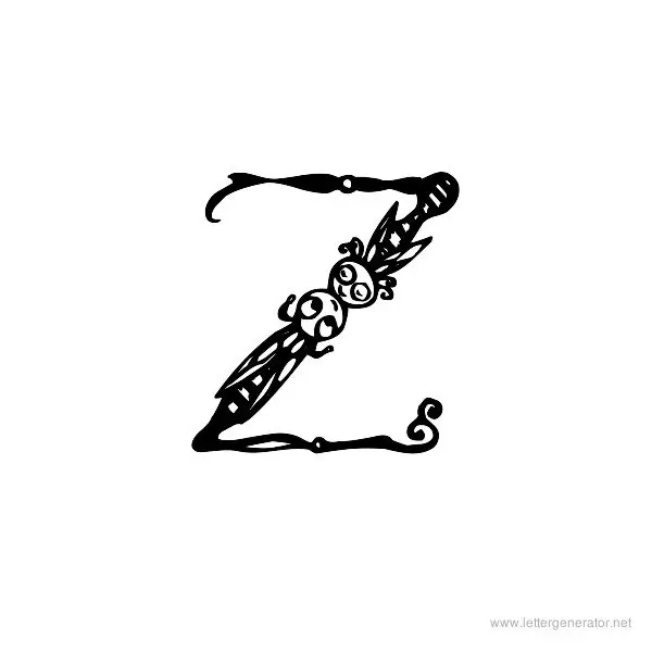 Tarantella MF Font Alphabet Z