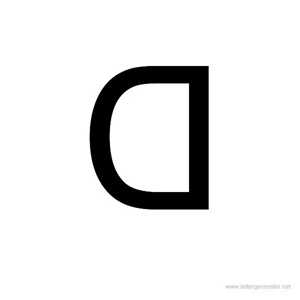 Backwards Font Alphabet D