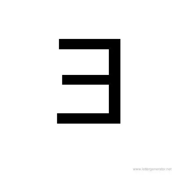 Backwards Font Alphabet E