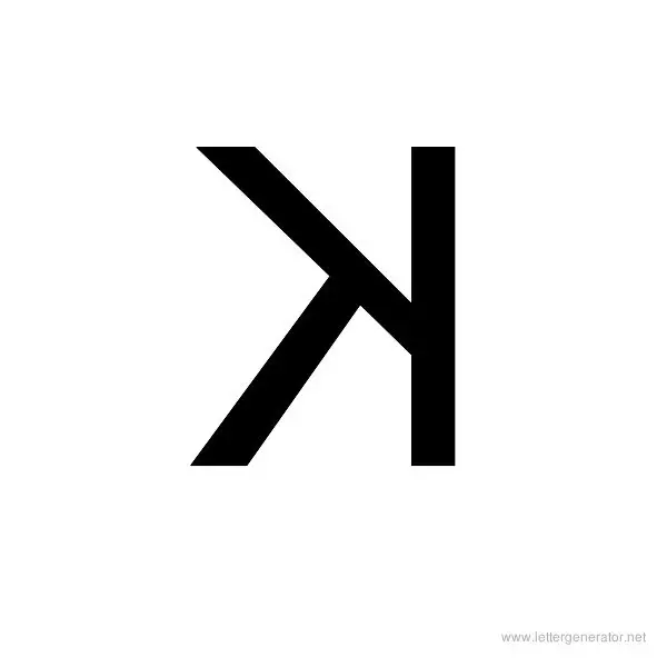 Backwards Font Alphabet K