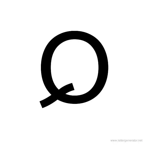 Backwards Font Alphabet Q