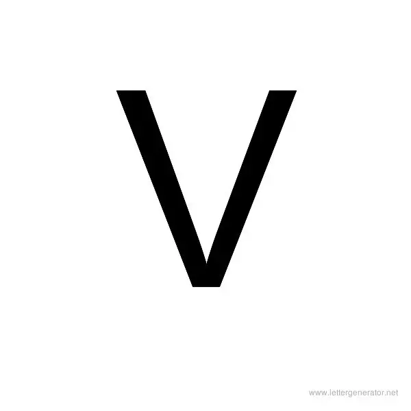 Backwards Font Alphabet V