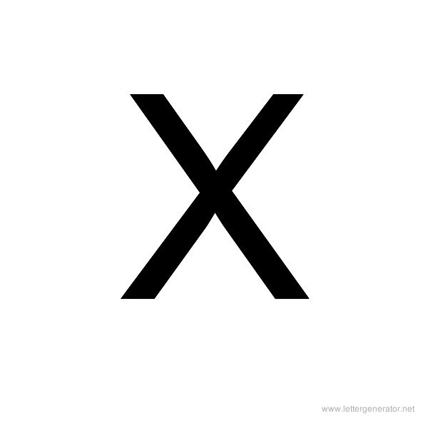 Backwards Font Alphabet X