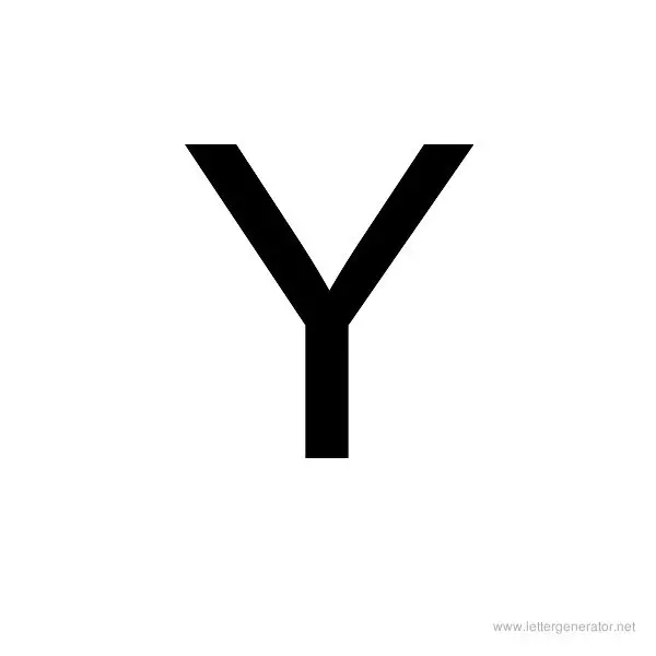 Backwards Font Alphabet Y