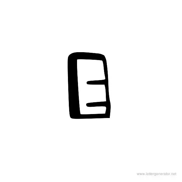 Bistro Block Font Alphabet E