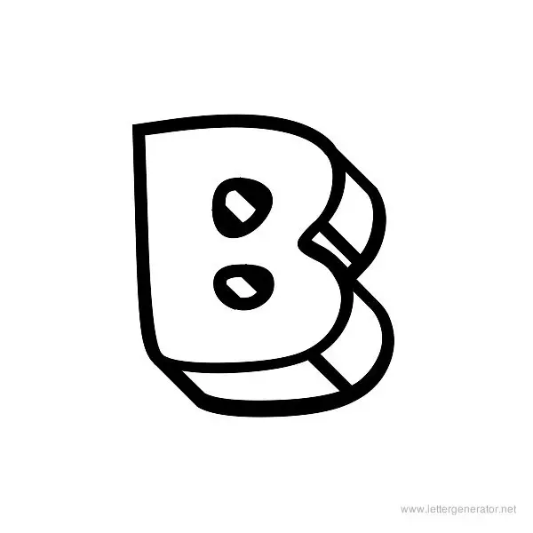 Block Head Font Alphabet B