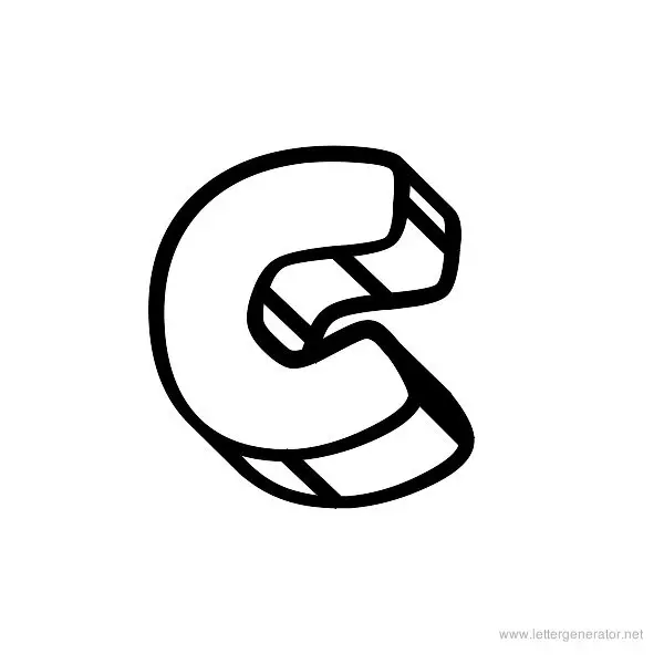Block Head Font Alphabet C
