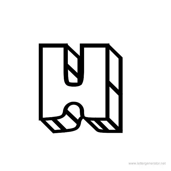 Block Head Font Alphabet H