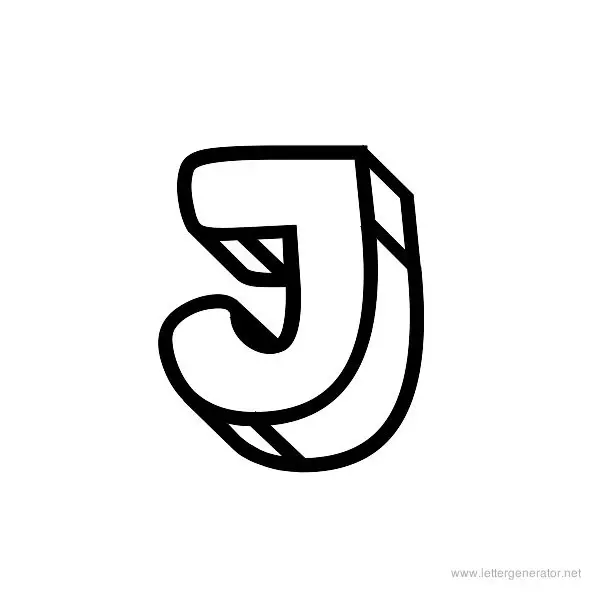 Block Head Font Alphabet J