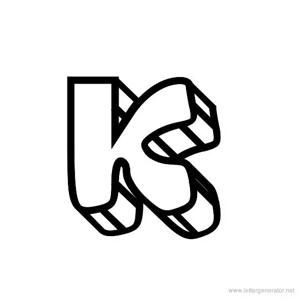 Block Head Font Alphabet K