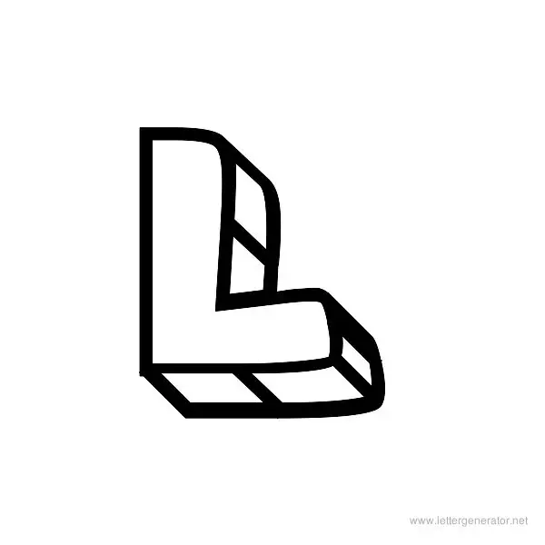 Block Head Font Alphabet L