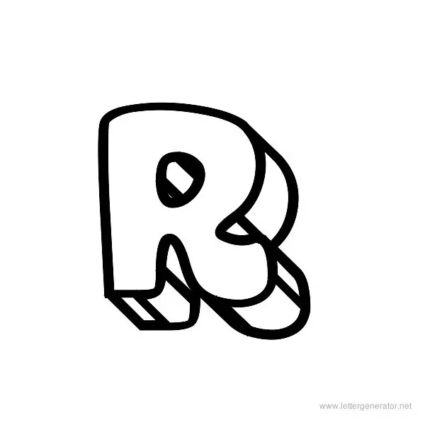 Block Head Font Alphabet R