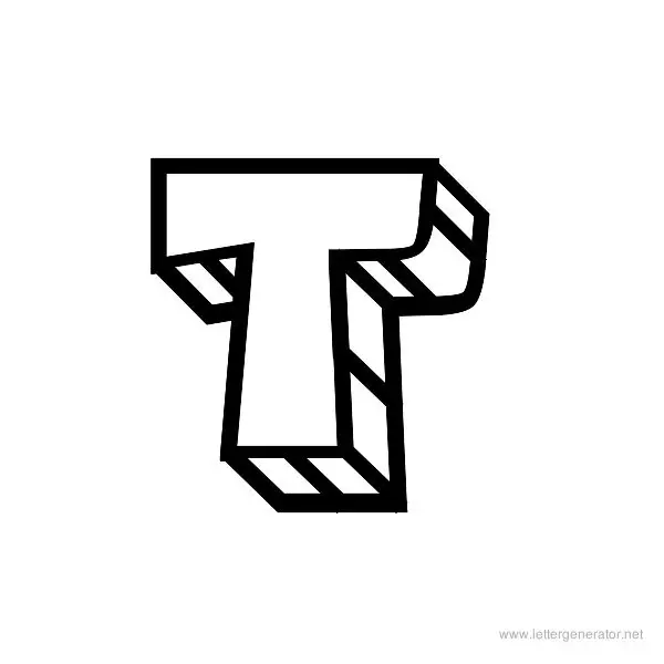 Block Head Font Alphabet T