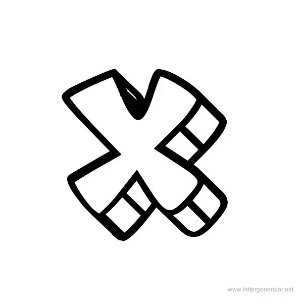 Block Head Font Alphabet X