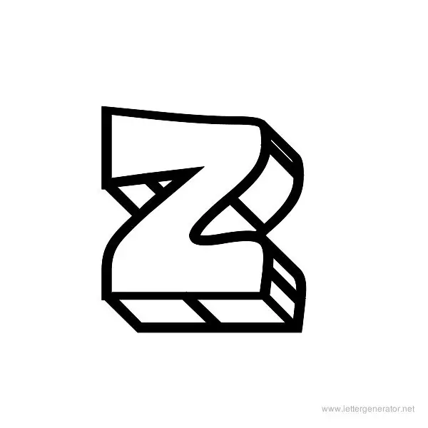Block Head Font Alphabet Z