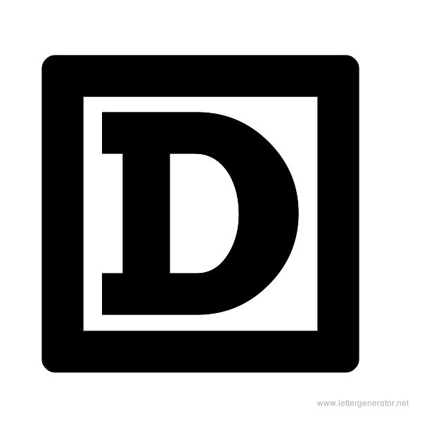 ChockABlockNF Font Alphabet D