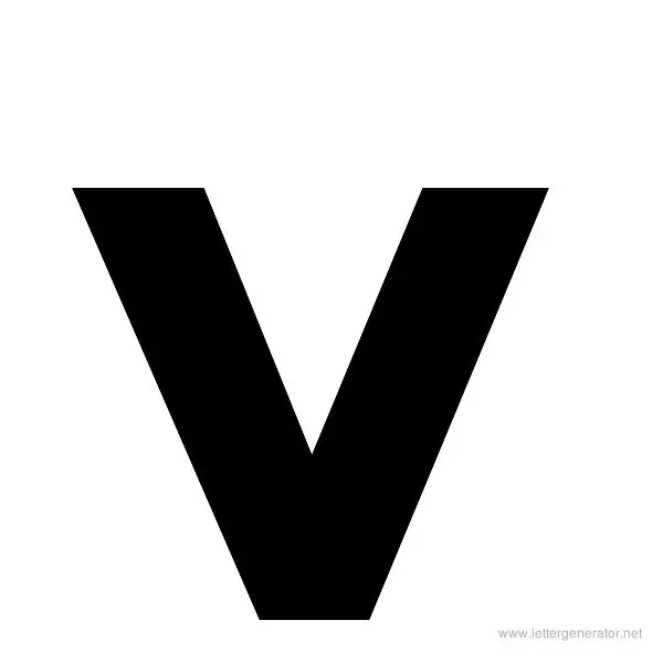 Newtown Font Alphabet V