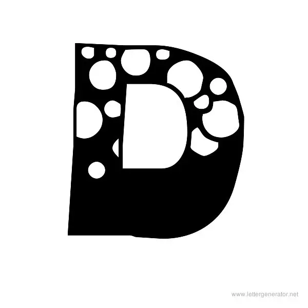 BubbleMan Font Alphabet D