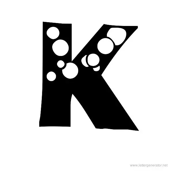 BubbleMan Font Alphabet K