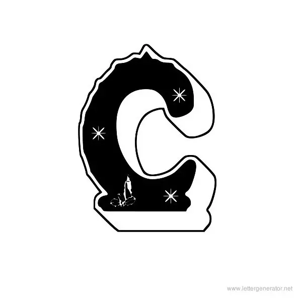 Candle3d Font Alphabet C