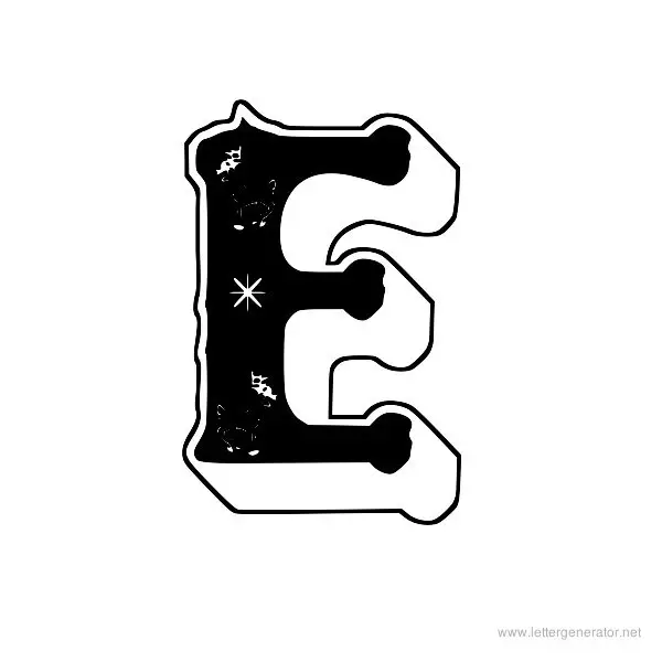 Candle3d Font Alphabet E