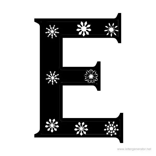 Snowflake Font Alphabet E