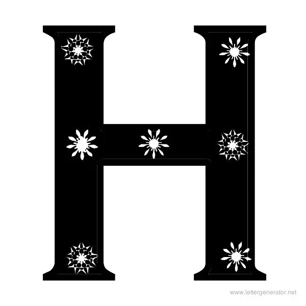 Snowflake Font Alphabet H