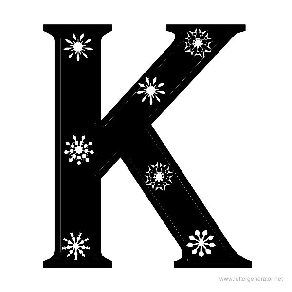 Snowflake Font Alphabet K