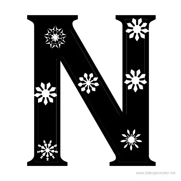 Snowflake Font Alphabet N