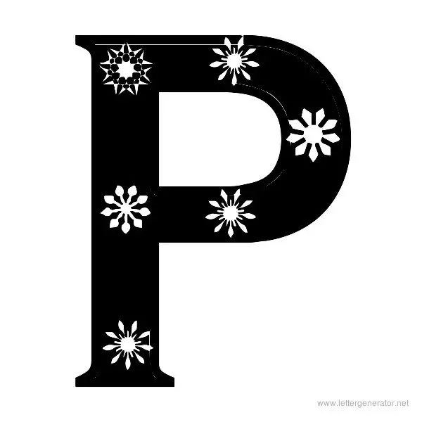 Snowflake Font Alphabet P