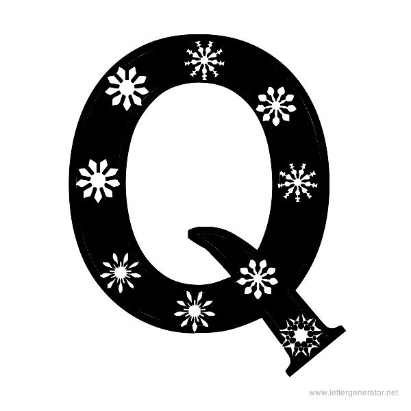 Snowflake Font Alphabet Q