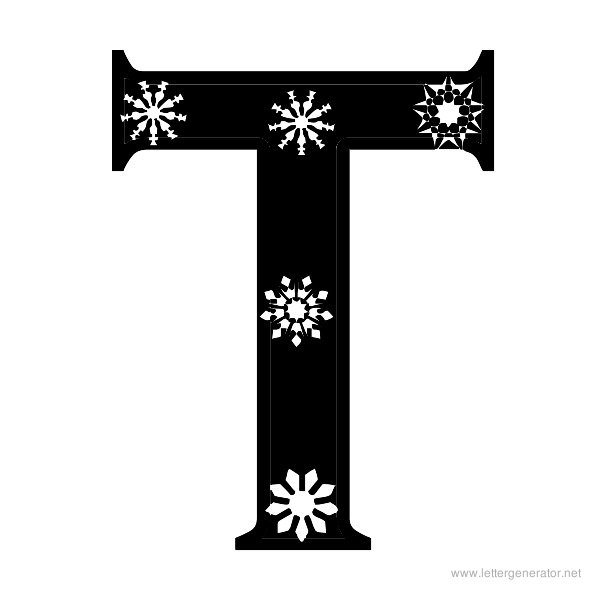 Snowflake Font Alphabet T