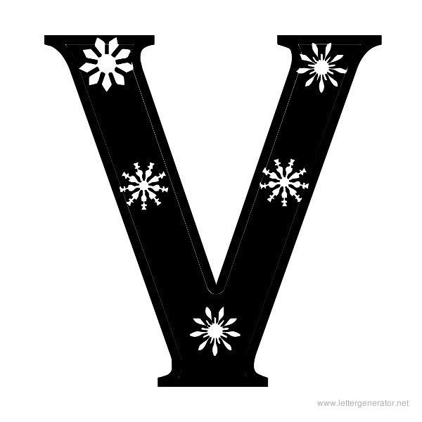 Snowflake Font Alphabet V