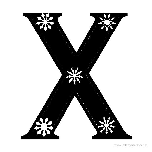 Snowflake Font Alphabet X