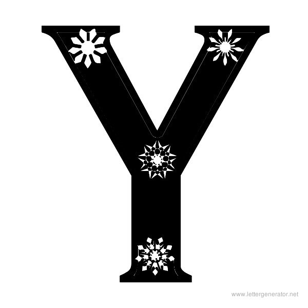 Snowflake Font Alphabet Y