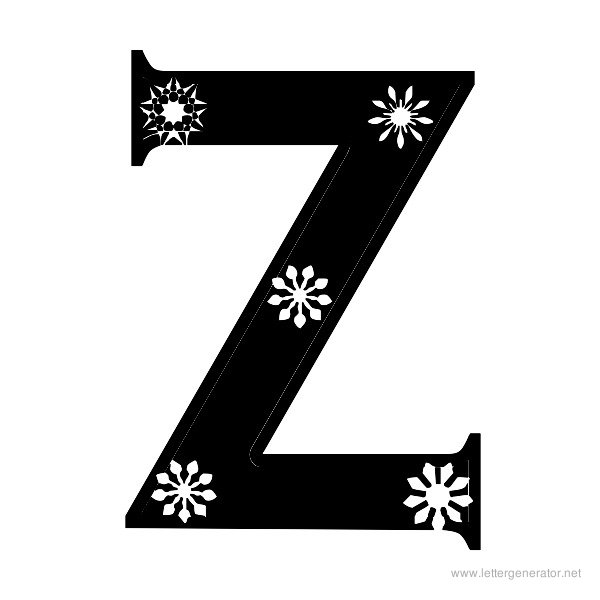 Snowflake Font Alphabet Z
