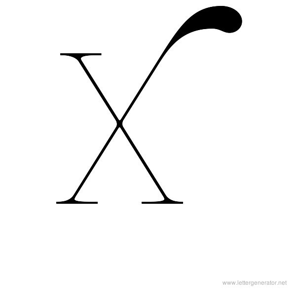 ZnikomitNo24 Font Alphabet X