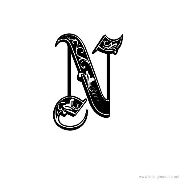 Aldus Royal Font Alphabet N