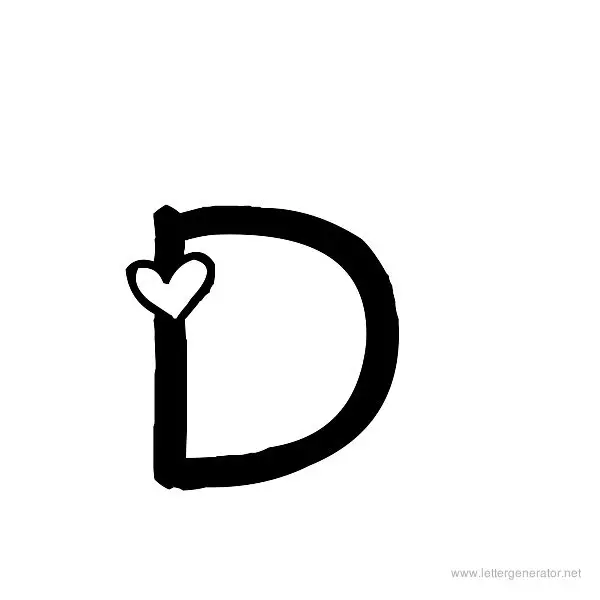 Heart's Delight Font Alphabet D