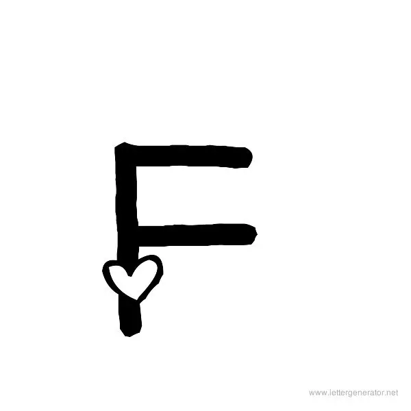 Heart's Delight Font Alphabet F