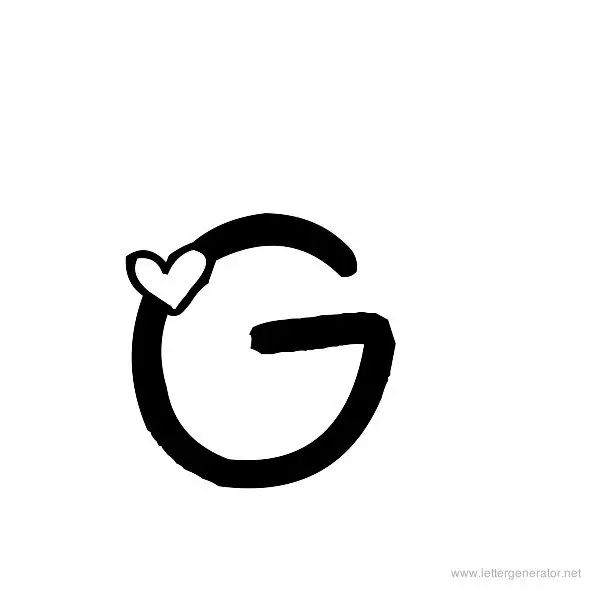 Heart's Delight Font Alphabet G