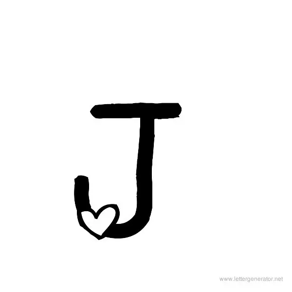Heart's Delight Font Alphabet J