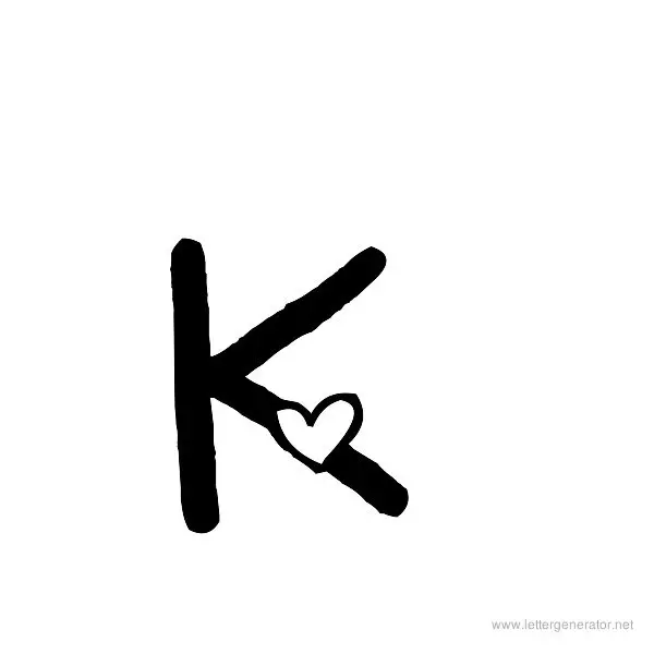Heart's Delight Font Alphabet K