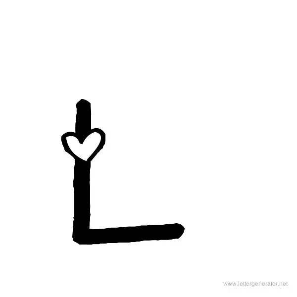 Heart's Delight Font Alphabet L