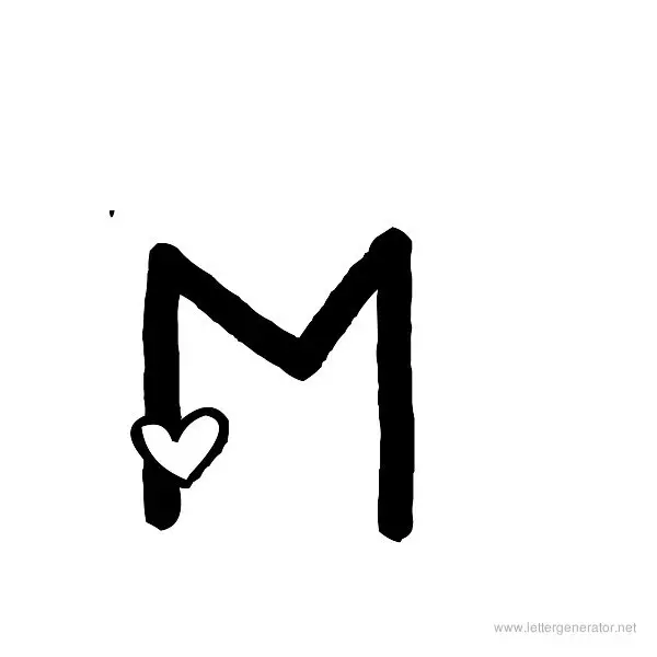 Heart's Delight Font Alphabet M