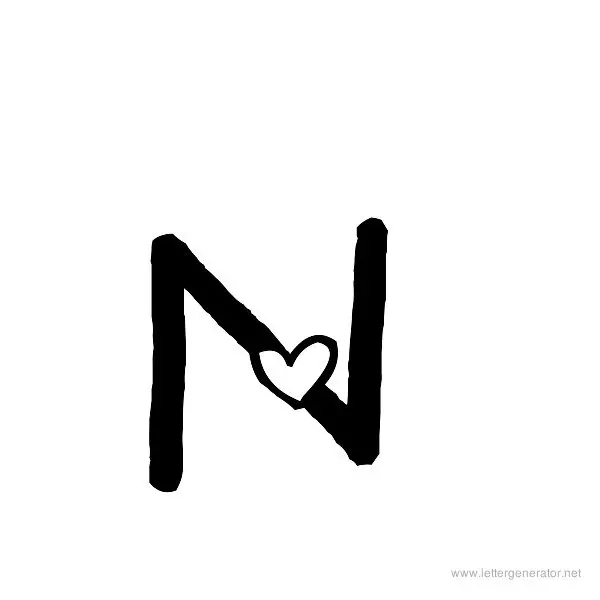 Heart's Delight Font Alphabet N