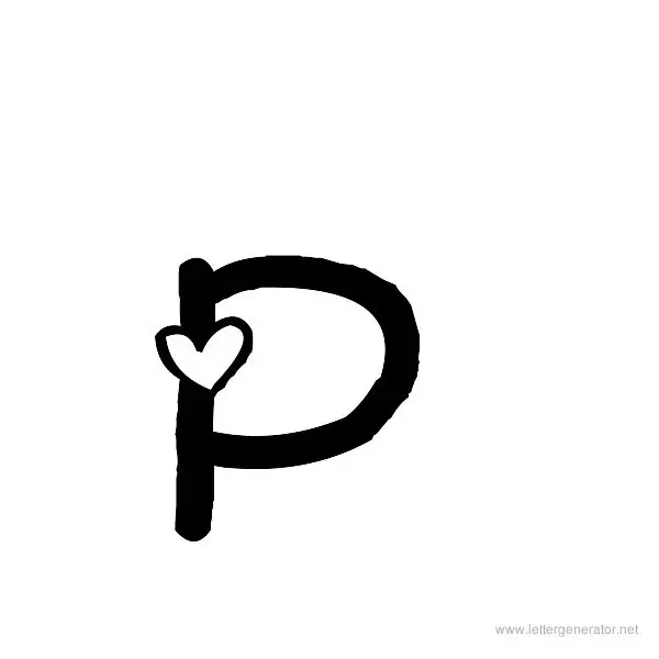 Heart's Delight Font Alphabet P