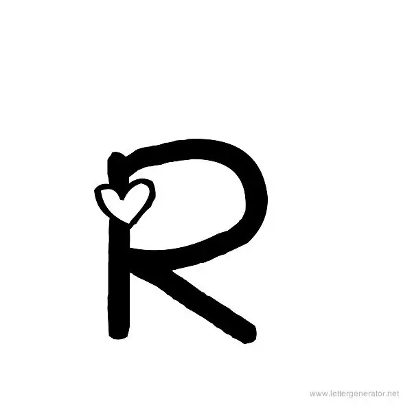 Heart's Delight Font Alphabet R