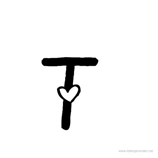 Heart's Delight Font Alphabet T