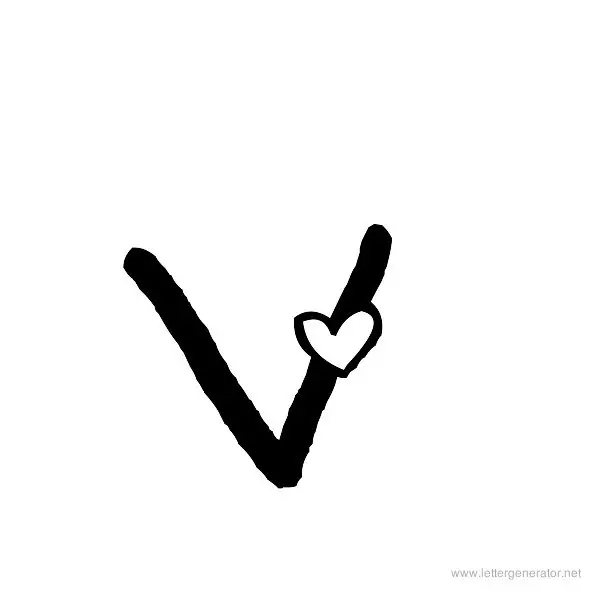 Heart's Delight Font Alphabet V